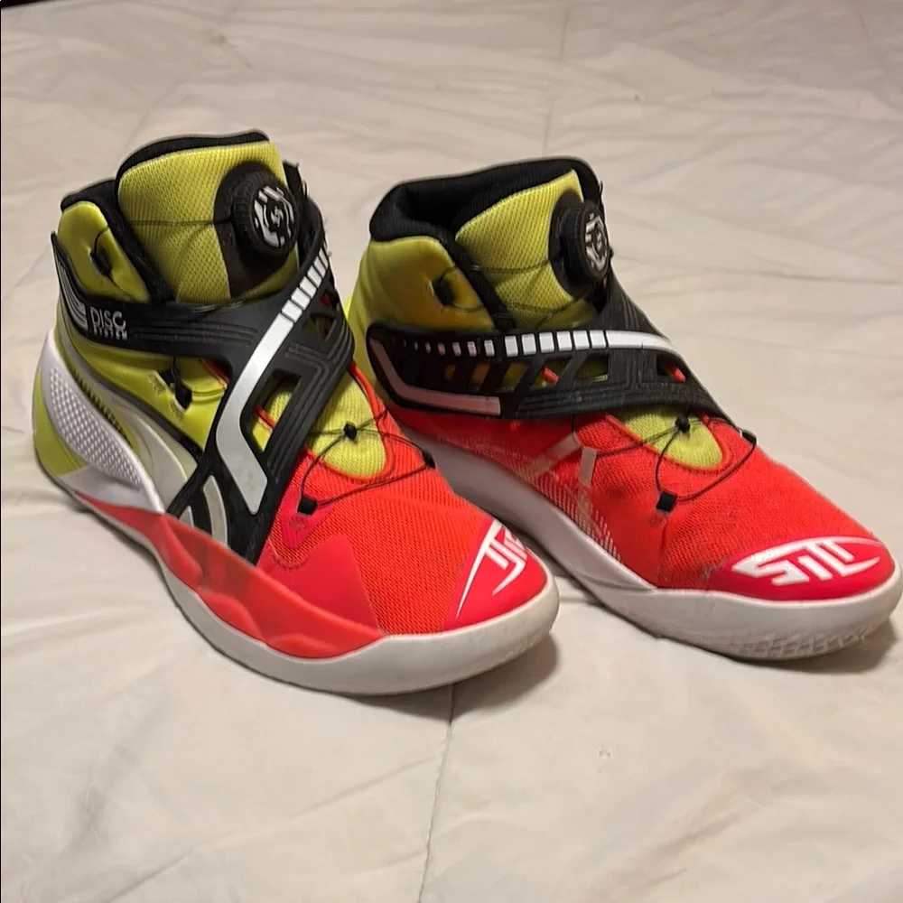 Puma Red and Yellow Athletic High-Tops with Dial Fit - Picture 4 of 4